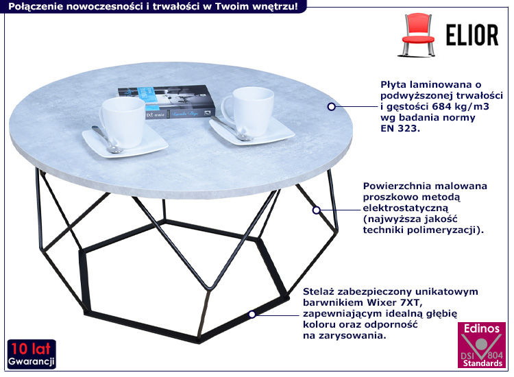 Nowoczesny stolik kawowy Liliana 4X beton
