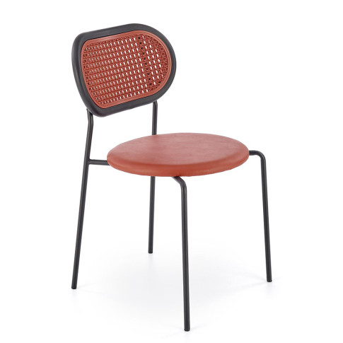 Czerwone tapicerowane krzesło Omix