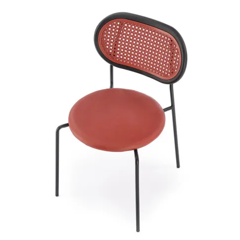 Czerwone krzesło metalowe Omix