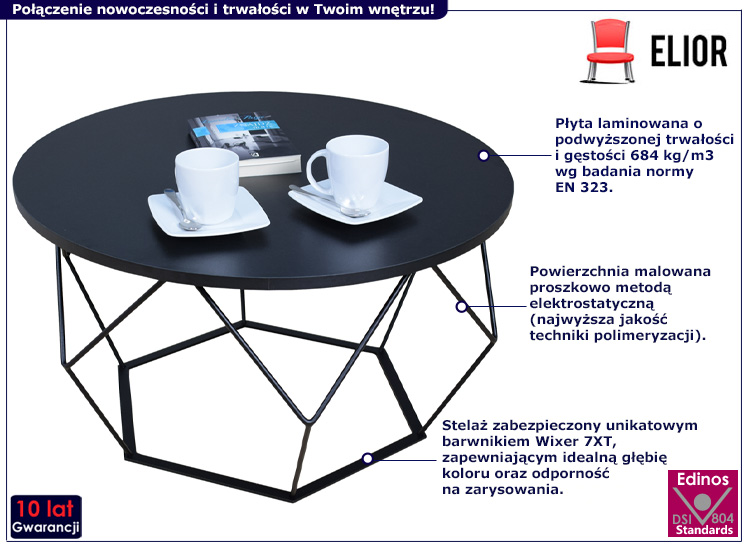 Nowoczesny stolik kawowy Lirena 4X czarny