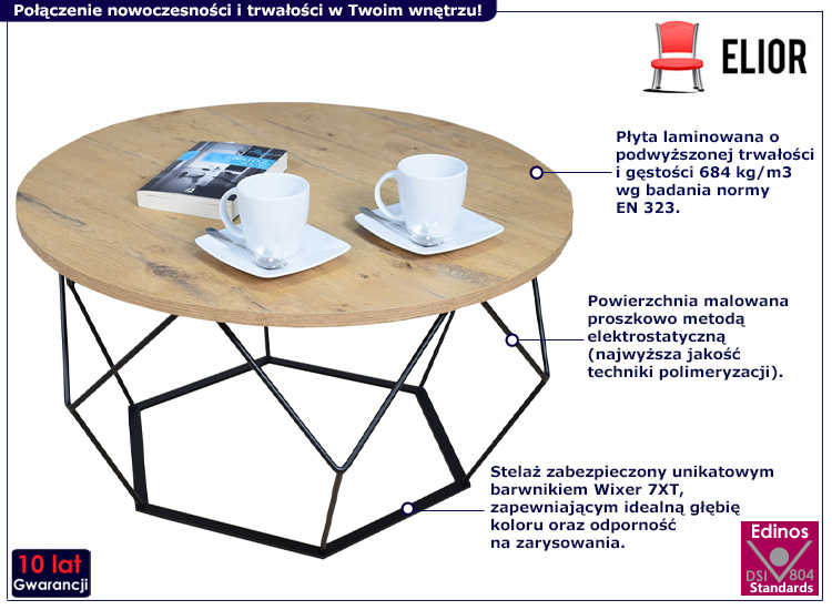Nowoczesny stolik kawowy Liliana 4X dąb lancelot