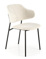 Kremowe nowoczesne krzesło tapicerowane - Waxo w sklepie Edinos.pl