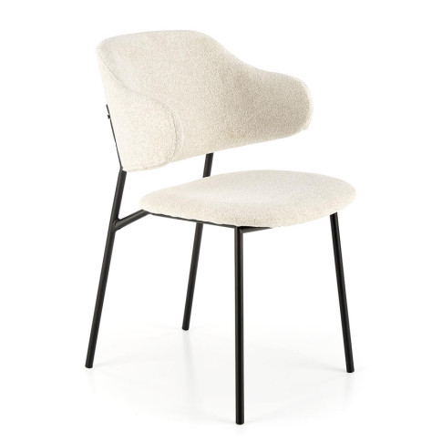 Kremowe krzeslo tapicerowane Waxo