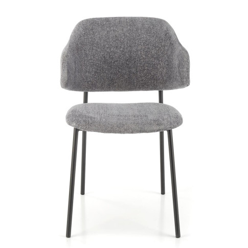 Popielate nowoczesne krzeslo tapicerowane Waxo