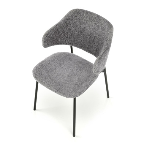 Szare nowoczesne krzesło kubełkowe Waxo