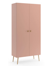 Różowa szafa z półkami w stylu skandynawskim - Tida 10X w sklepie Edinos.pl