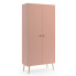 Różowa szafa z półkami w stylu skandynawskim - Tida 10X