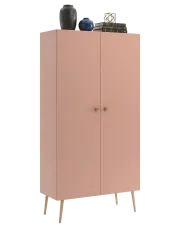 Różowa szafa z półkami w stylu skandynawskim - Geza 10X w sklepie Edinos.pl