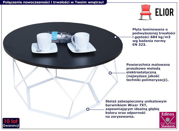 Nowoczesny stolik kawowy Liliana 5X czarny