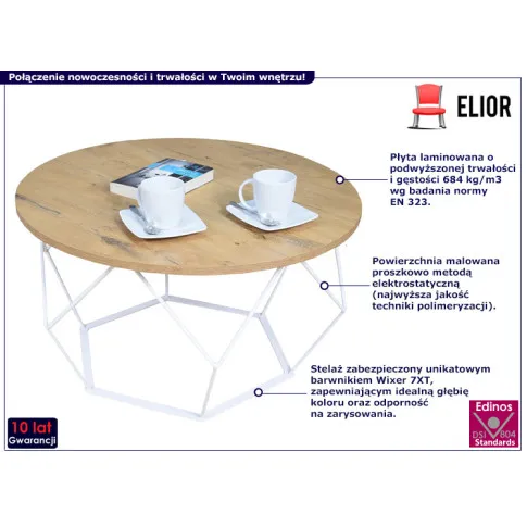 Nowoczesny stolik kawowy Borix 5X dąb lancelot