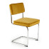 Musztardowe krzesło tapicerowane welurem - Laveno