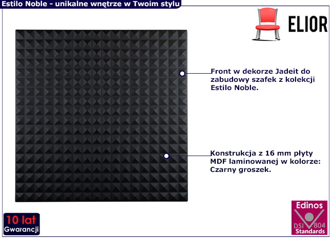 Fronty 40x40 cm czarny groszek Jadeit Estilo Nerja 25X