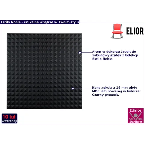 Front Jadeit czarny groszek 40x40 Estilo Noble 25X