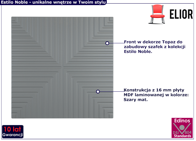 Fronty 40x40 cm szary mat Topaz Estilo Noble 27X