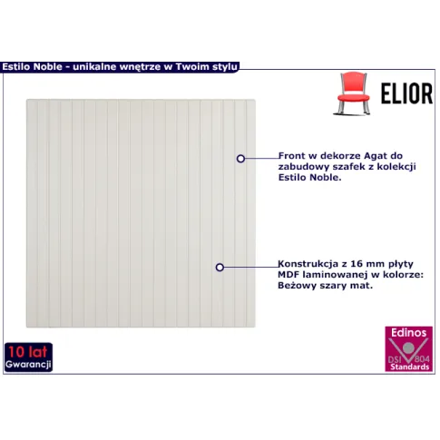 Front Agat beżowy szary mat 40x40 Estilo Noble 28X