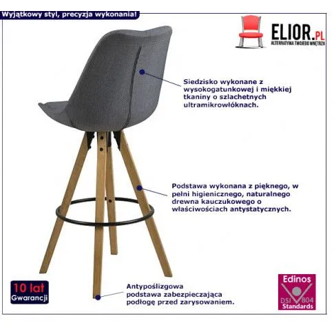 Fotografia Tapicerowany hoker z oparciem Retilo - ciemnoszary z kategorii Hokery