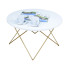 Okrągły stolik kawowy w stylu glamour biały - Murilo 3X 