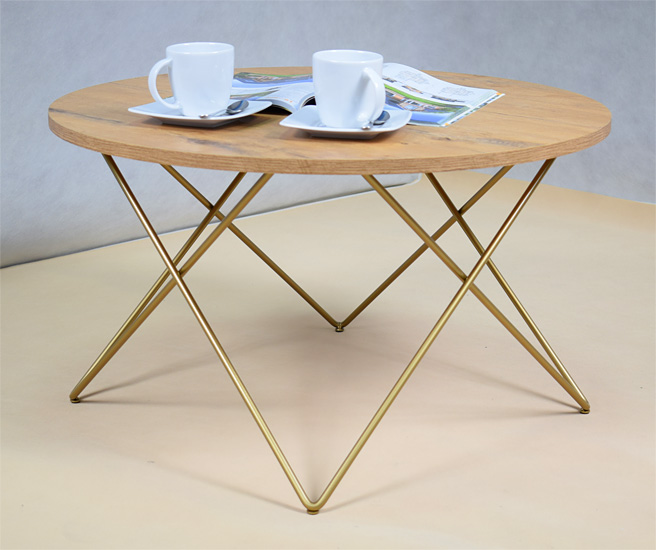 Wizualizacja stolika kawowego Noemi 3X dąb lancelot blat