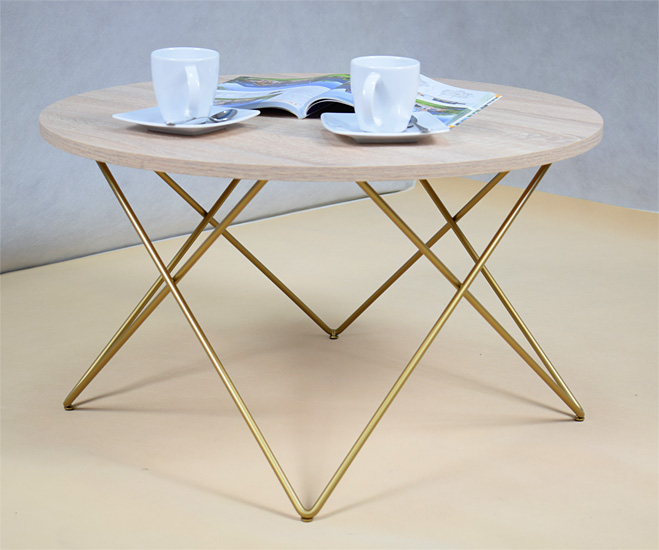 Wizualizacja stolika kawowego Noemi 3X dąb sonoma blat