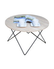 Okrągły stolik kawowy w stylu loft dąb sonoma - Murilo 4X  w sklepie Edinos.pl
