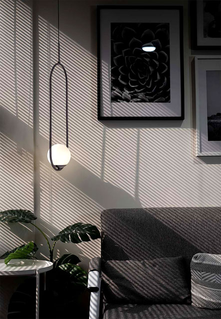 Czarna lampa wisząca z białym kloszem B918-Toria