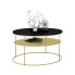 Okrągły stolik kawowy w stylu glamour czarny - Karolis 3X