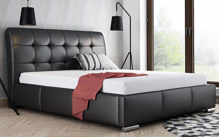 Pikowane łóżko dwuosobowe ze stelażem Tibis 2X 160x200