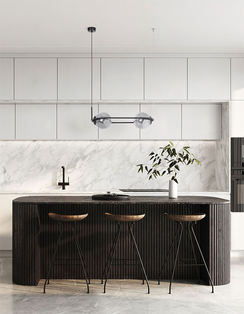 Czarna lampa wisząca z grafitowymi kloszami nad stół A200-Karox