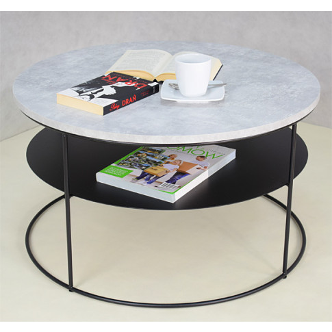 Dwupoziomowy stolik kawowy Karolis 4X beton czarny