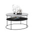 Okrągły stolik kawowy z półką beton - Karolis 4X