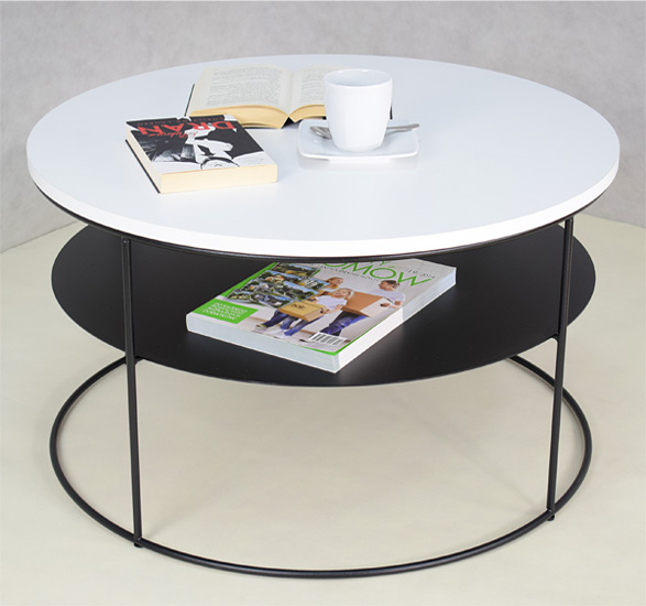 Wizualizacja stolika kawowego Karolis 4X biały+czarny