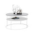 Okrągły stolik kawowy z białym stelażem beton - Karolis 5X