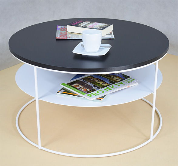 Wizualizacja stolika kawowego Karolis 5X czarny+biały