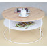 Dwupoziomowy stolik kawowy Karolis 5X dąb artisan biały