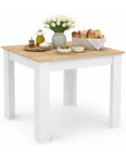 Kwadratowy stół do jadalni dąb sonoma + biały - Silio 3X w sklepie Edinos.pl