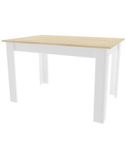 Klasyczny prostokątny stół kuchenny dąb sonoma + biały - Wezen 4X w sklepie Edinos.pl