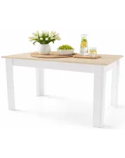 Klasyczny prostokątny stół kuchenny dąb sonoma + biały - Silio 4X w sklepie Edinos.pl