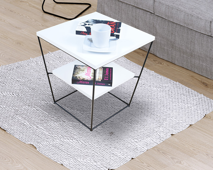 Wizualizacja stolika kawowego Celia 4X biały+czarny