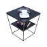 Czarny kwadratowy stolik kawowy z półką - Arakin 4X