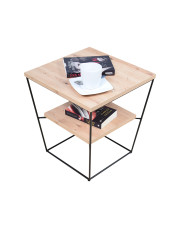 Loftowy stolik kawowy z półką dąb artisan - Arakin 4X w sklepie Edinos.pl