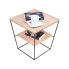 Loftowy stolik kawowy z półką dąb artisan - Arakin 4X