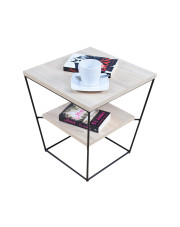 Kwadratowy stolik kawowy w stylu loft dąb sonoma - Arakin 4X w sklepie Edinos.pl