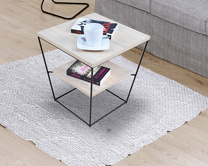 Wizualizacja stolika kawowego Celia 4X dąb sonoma+czarny