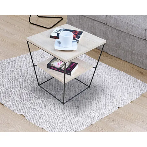 Wizualizacja stolika kawowgo Arakin 4X dąb sonoma czarny