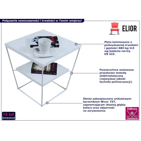 Nowoczesny stolik kawowy Arakin 5X biały