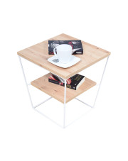Skandynawski stolik kawowy z półką dąb artisan - Arakin 5X w sklepie Edinos.pl
