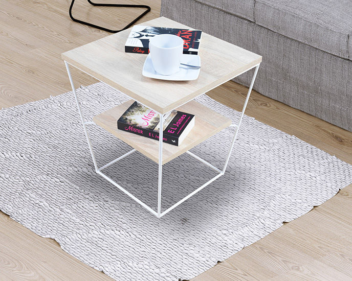 Wizualizacja stolika kawowego Arakin 5X dąb sonoma+biały