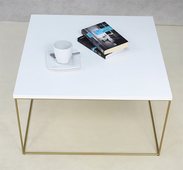 Wizualizacja stolika kawowego Welos 3X biały+złoty