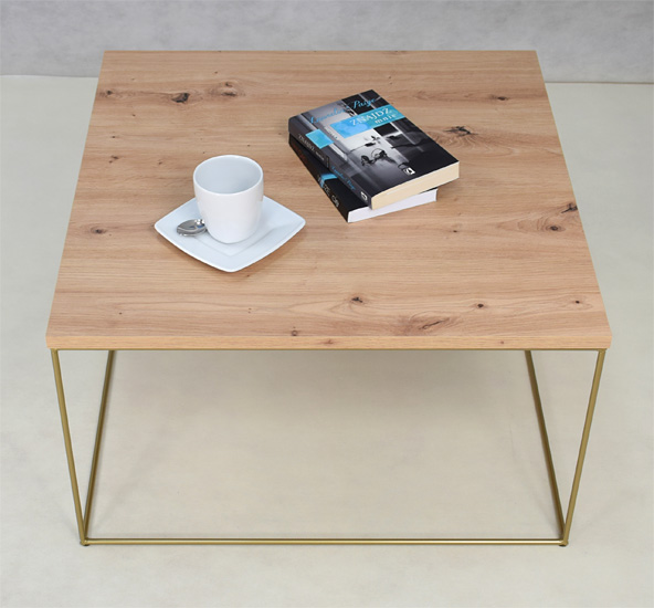 Wizualizacja stolika kawowego Otax 3X dąb artisan+złoty
