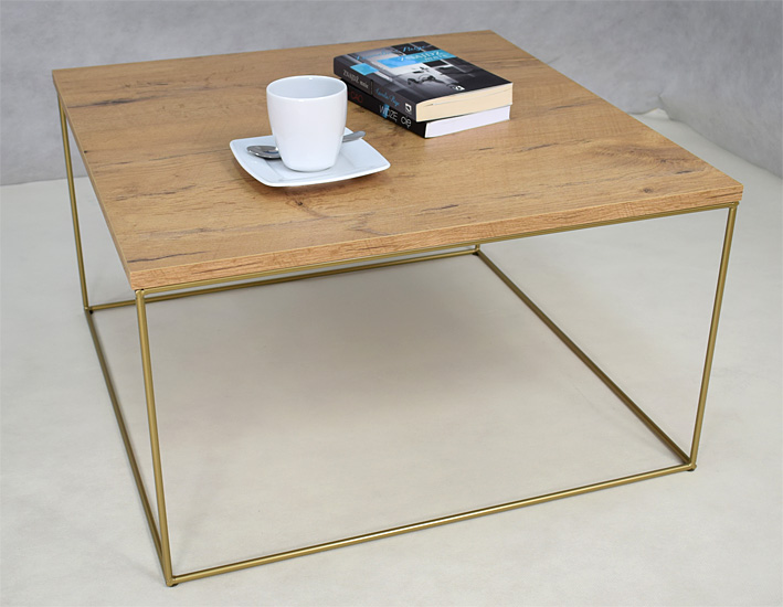 Wizualizacja stolika kawowego Otax 3X dąb lancelot+złoty